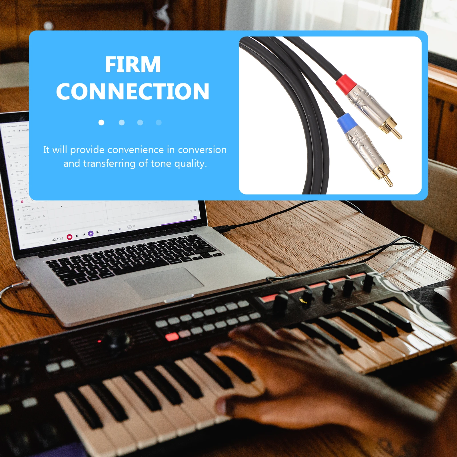 

Connector Wire Durable Flexible High-Quality Sound Transmission Gilded Audio Converter for Speaker Earphone Audio
