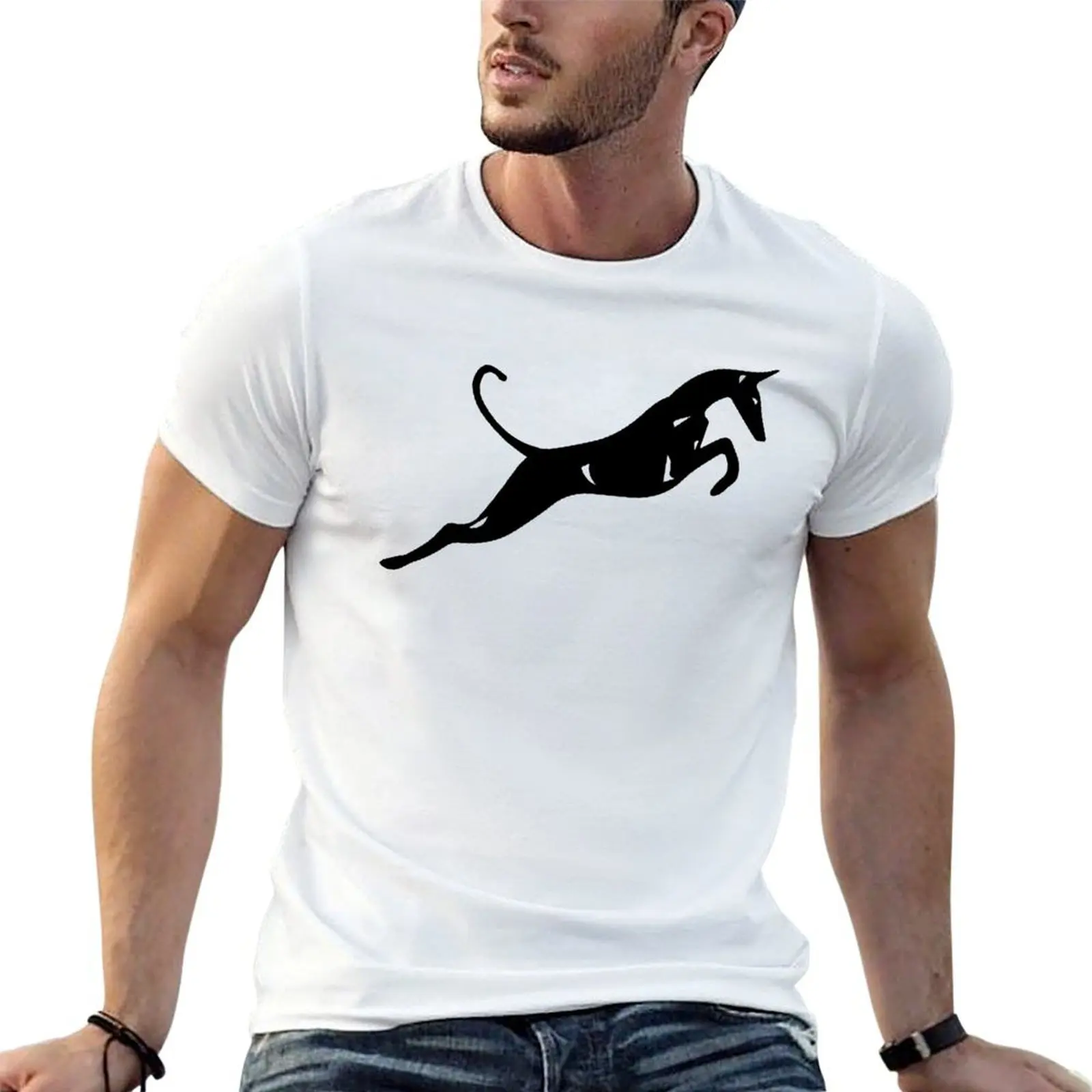 Camiseta con estampado de perro ibicenco en blanco y negro, informal, para uso diario