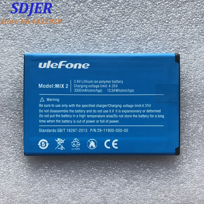 100% New Original Ulefone MIX2 Replacement 3300mAh Parts backup battery for Ulefone MIX 2 MTK6737 Smart Phone