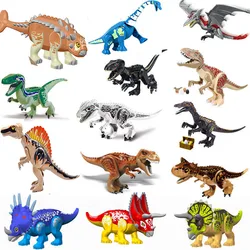 Big Jurassic Dinosaur Mini t-rex Carnotaurus Baryonyx Stygimoloch Velociraptor Ankylosaurus Building Brick Toy para niños, 1Pc