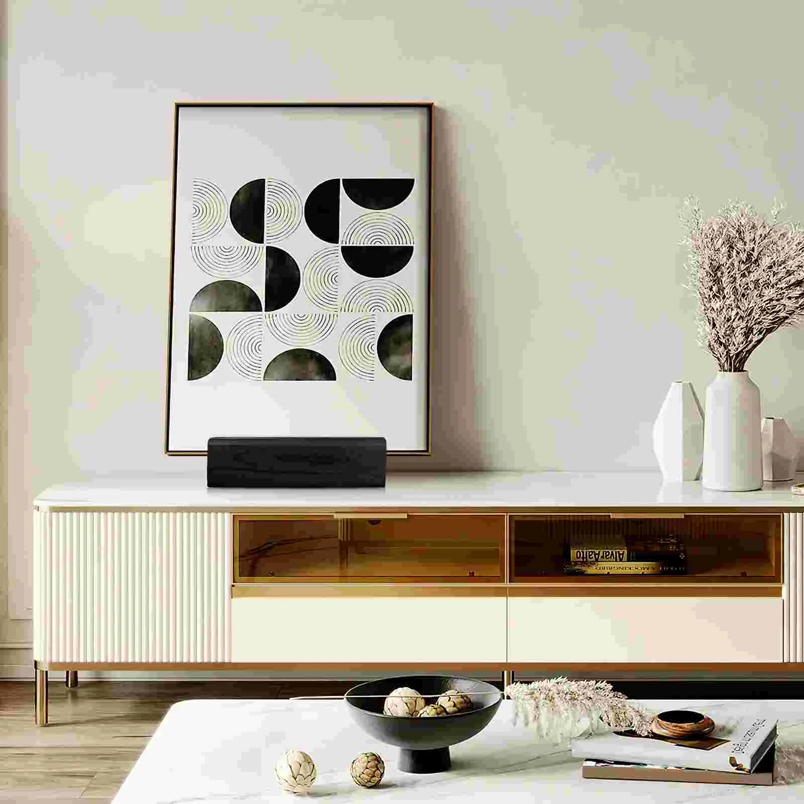 Espejo ancho, Base de luz de madera maciza, marco de soporte, decoración de madera para Mini