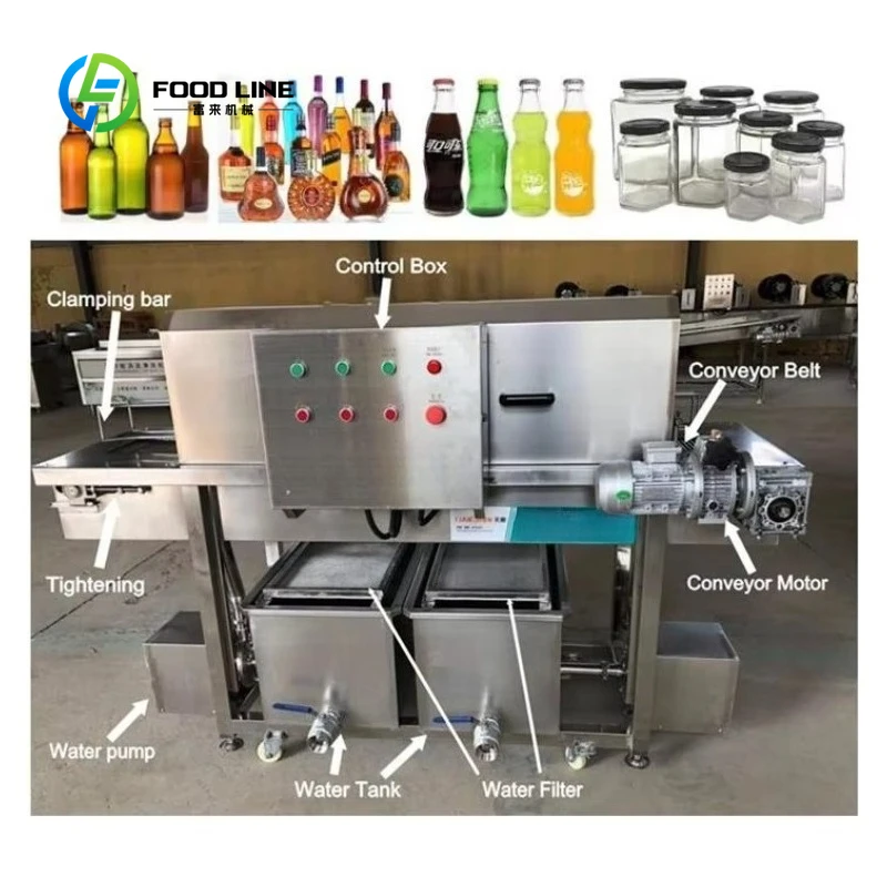 Customized Small Continuous Tunnel Pressure Cleaner for Glass Jars Doypacks Cans Stable High Pressure Performance
