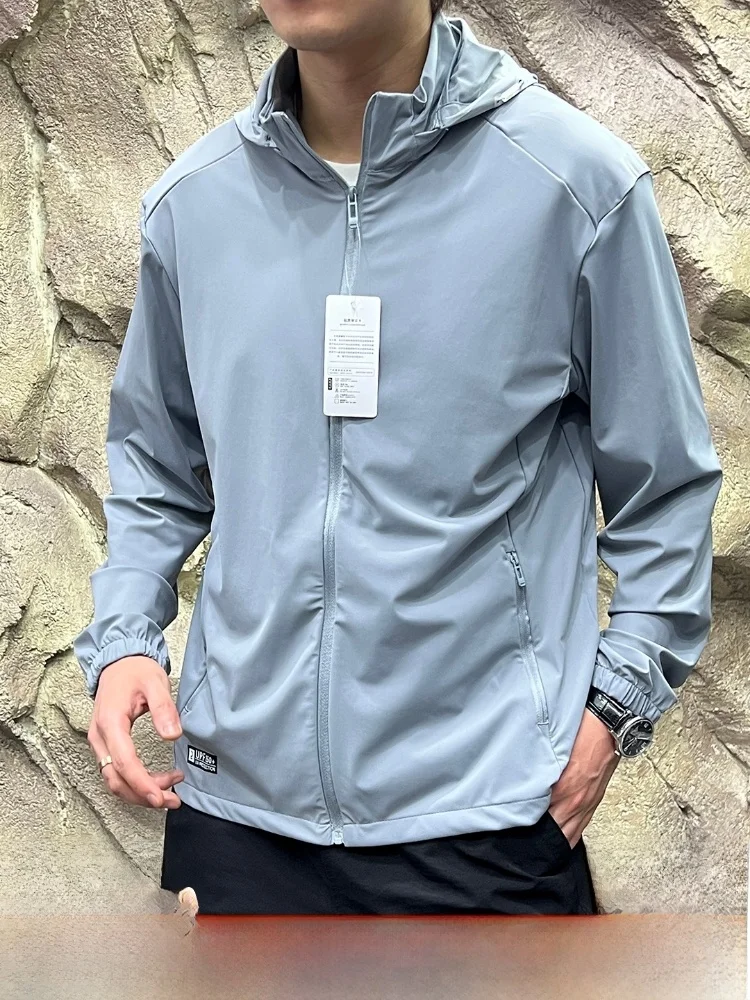 

Мужская легкая дышащая защита от солнца с капюшоном Jaet UPF50, коэффициент защиты от ультрафиолета, молодежная нейлоновая по...