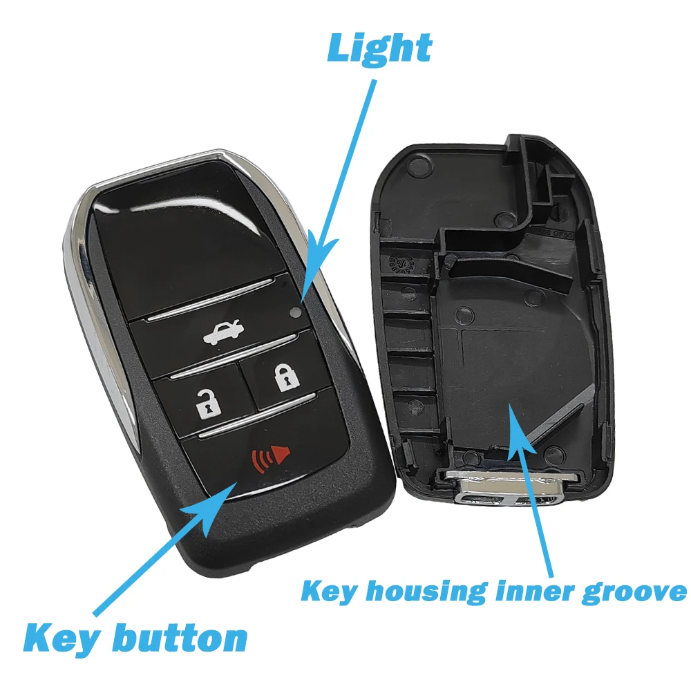 For Toyota 2/3/4BT Replacement Modified Remote Car Key Case Shell For Toyota Corolla Camry Auris TOY47 Upgrade Key Case