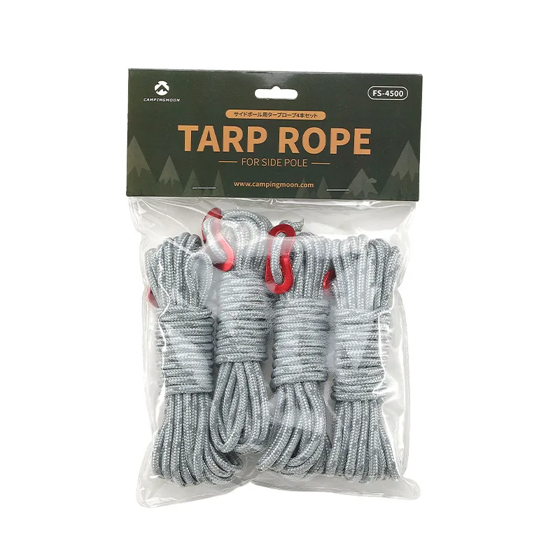 Camping Reinforced with Wear-resistant Polyester 4mm Tent Rope, Reflective Campsite Rope, Fixed Windproof Rope