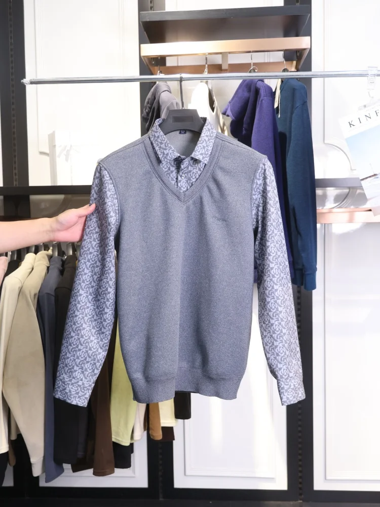 

Смачный удобный мужской вязаный свитер на подкладке, приятный для кожи, весна-осень, новый Sle от Sang Fly, полиэфирное волокно