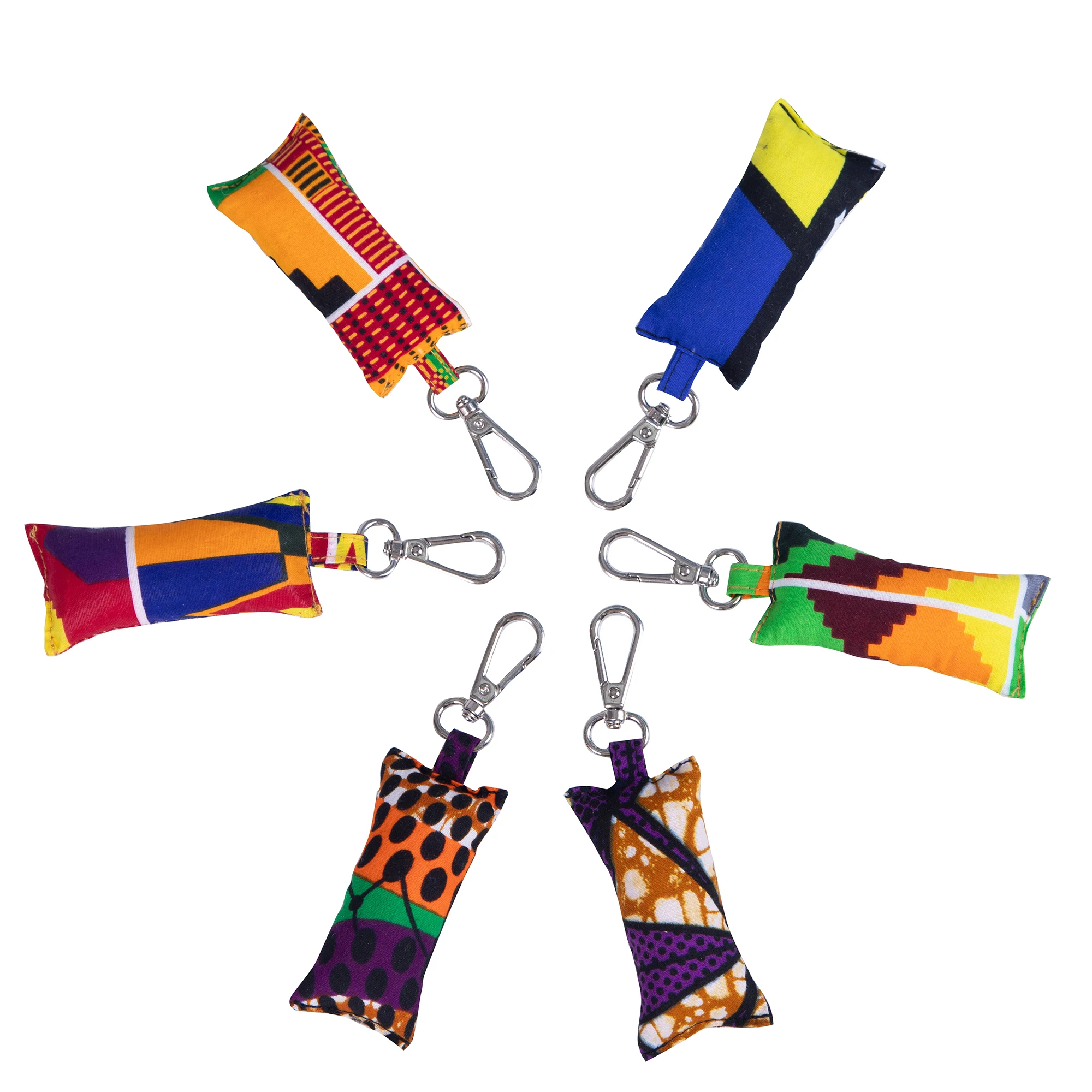 

African Lovely Ankara Fabric Keychain Cute Key Chains School Bag Pendant Car Keyring Gifts Keyring Wyb925