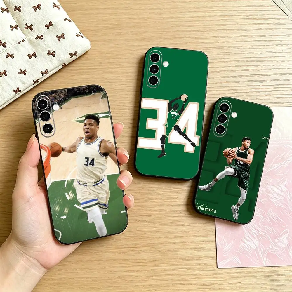 Giannis Antetokounmpo 34 Phone Case For Samsung Galaxy A73,A72,A71,A70,A53,A52,A51,Others Soft Black Cover
