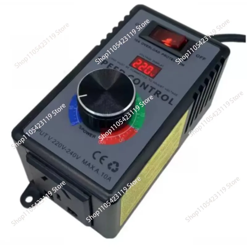 Speed Controller 230 V, Frequency Converter 230 V, Motor Voltage Regulator AC 220 V 10 A Highest Power 4000 W, EU Plug