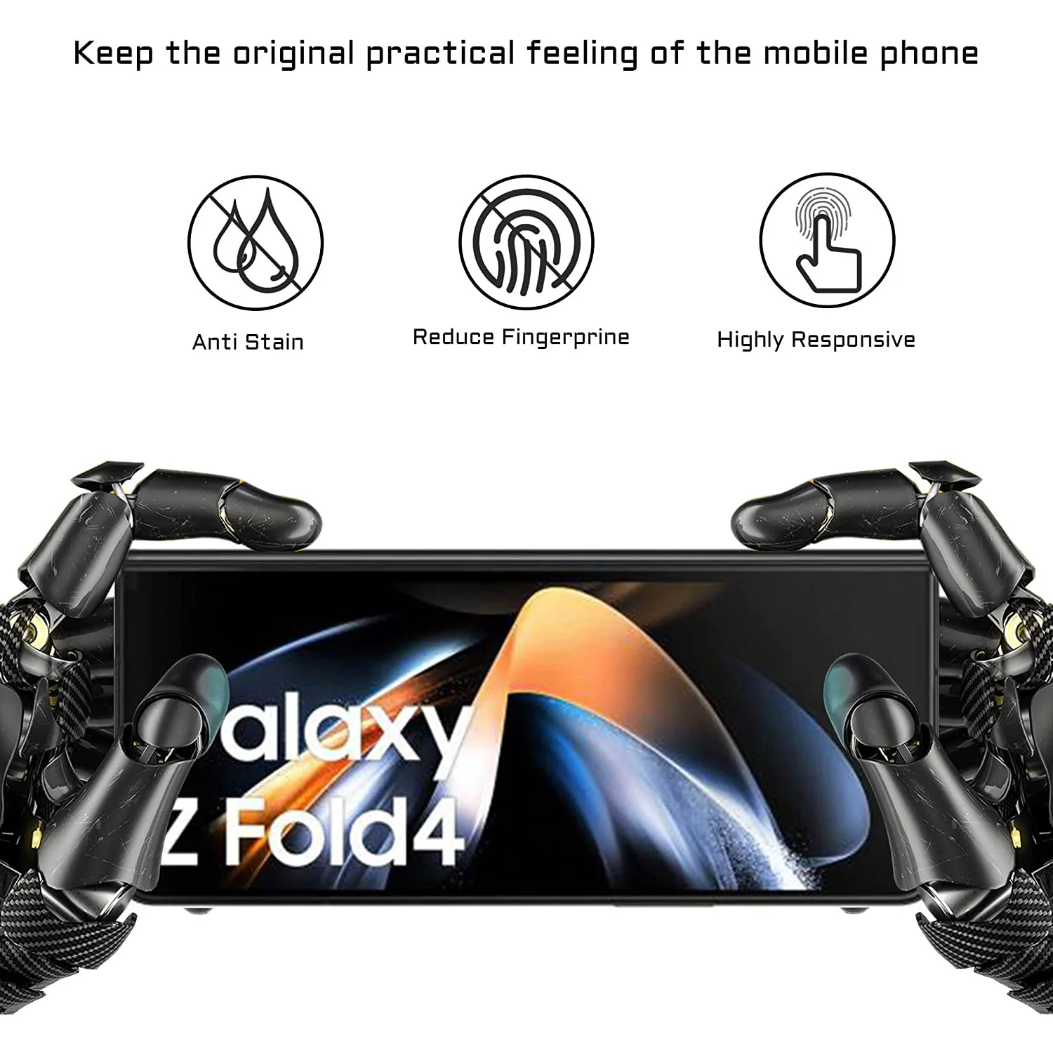 9H Tempered Glass Film For Samsung Galaxy Z Fold 5 4 2/4Pcs HD Black Screen Protector Glass