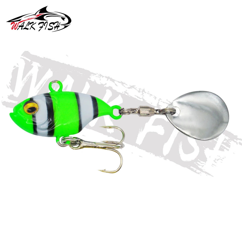 SPAZIERGANG FISCH Neue Schwanz Spinning 14g Balance Rotierenden Metall Jig VIB Vibration Köder Spinner Löffel Sinkende Köder Angelgerät pesca – Detail 5