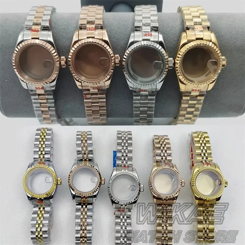 NH05 26 mm Edelstahl-Uhrengehäuse mit Armband für Damen-Damenuhren, passend für NH05 NH06, automatisches Uhrwerk, Saphirglas