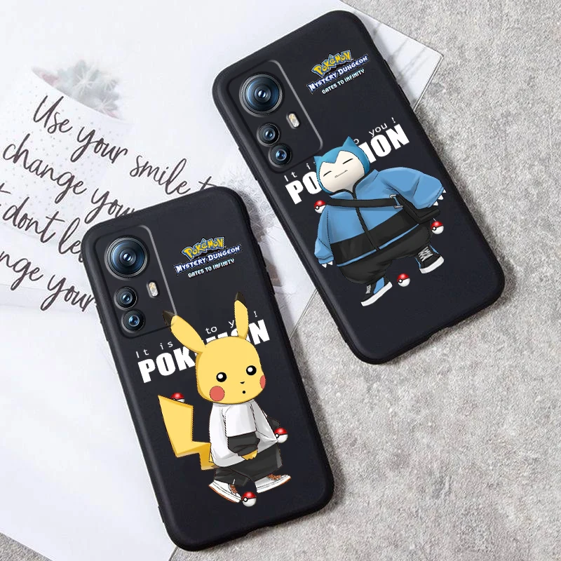 Pokemon Dragonite Snorlax Art For Xiaomi Mi 13T 13 12T 12 11T 11i 11 A3 10T 10 9 Pro Lite Ultra 5G Black Soft Phone Case