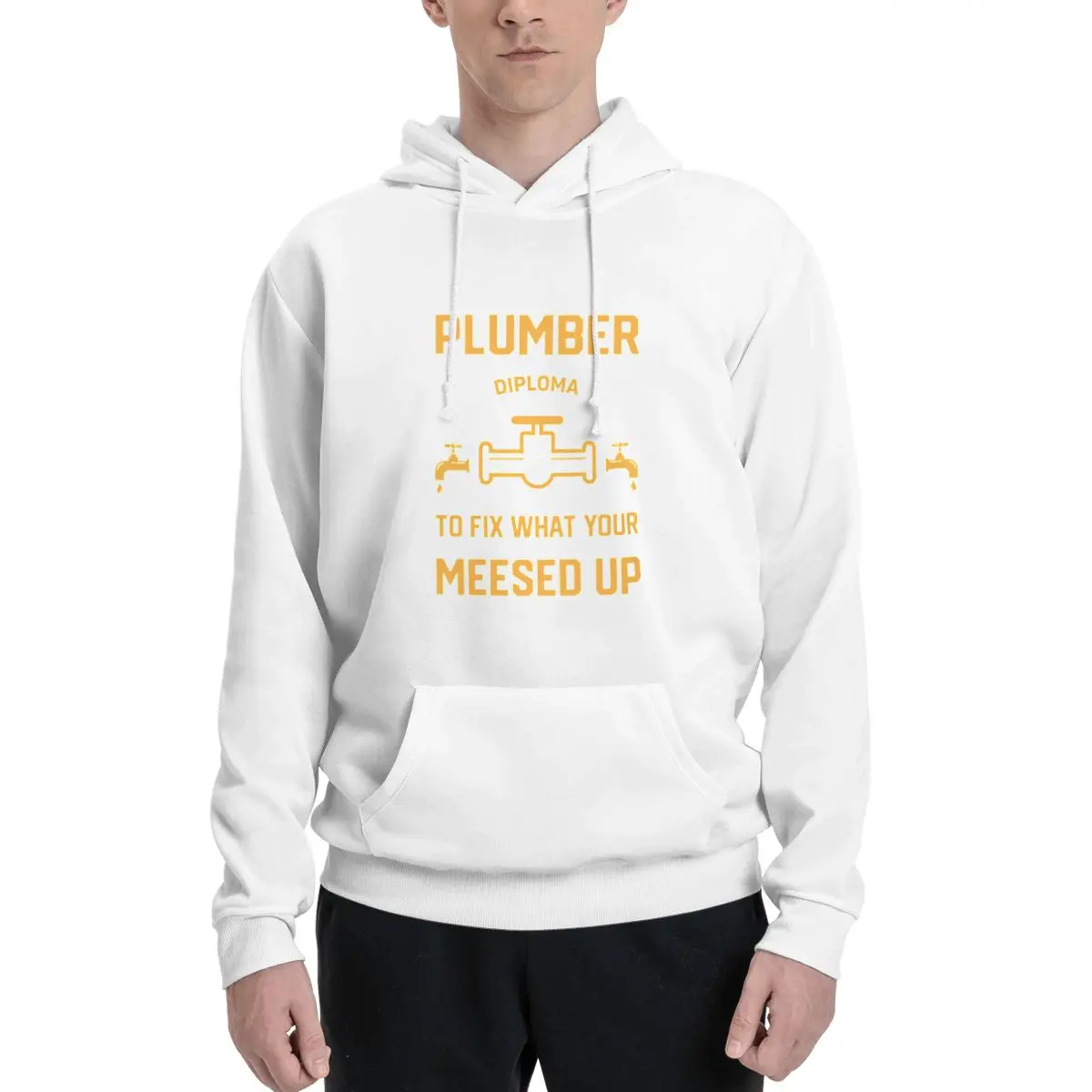 Plumero usando un diploma de secundaria, plomería, Edgy, un suéter con capucha para hombre