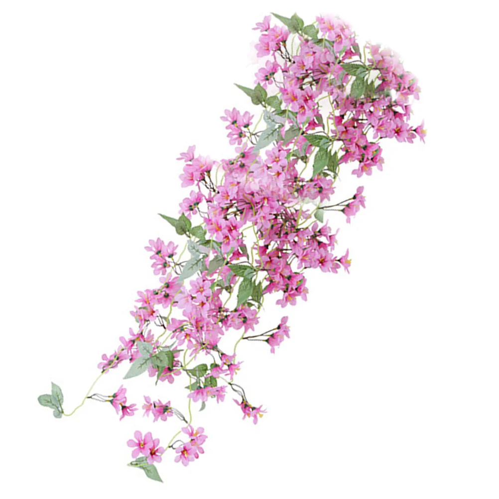 

Artificial Hanging Flower Vine with Cherry Blossoms Decorative Wall Art Home Wedding Festival Decoration Fake Flower Vine