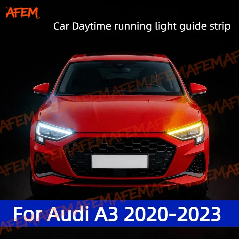 For Audi A3 2020-2023 Daytime Running Light Guide Strip Auto LED DRL Daytime Running light Flexible Decorative Ambient Lamp