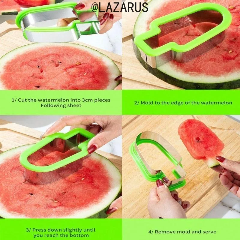 Stainless Steel Watermelon Cube Cutter – One-Press Quick Slicer, Effortless Fruit Prep, Dishwasher-Safe, Multi-Use for Melons & More.