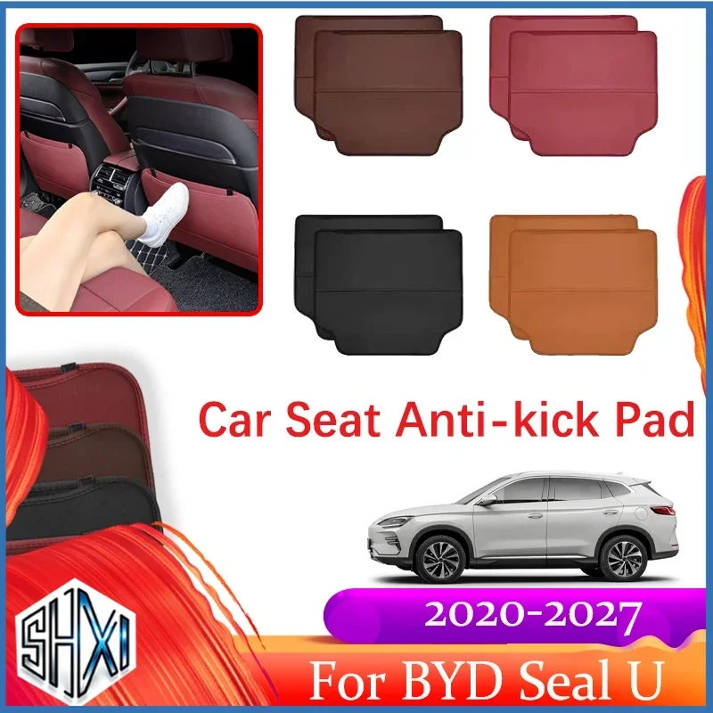 Car Seat Back Cover For BYD Song Plus DM-i EV Seal U Sealion 6 SA3 2020-2026 Anti Kick Mats Storage Bag Pad Rug Auto Accessories