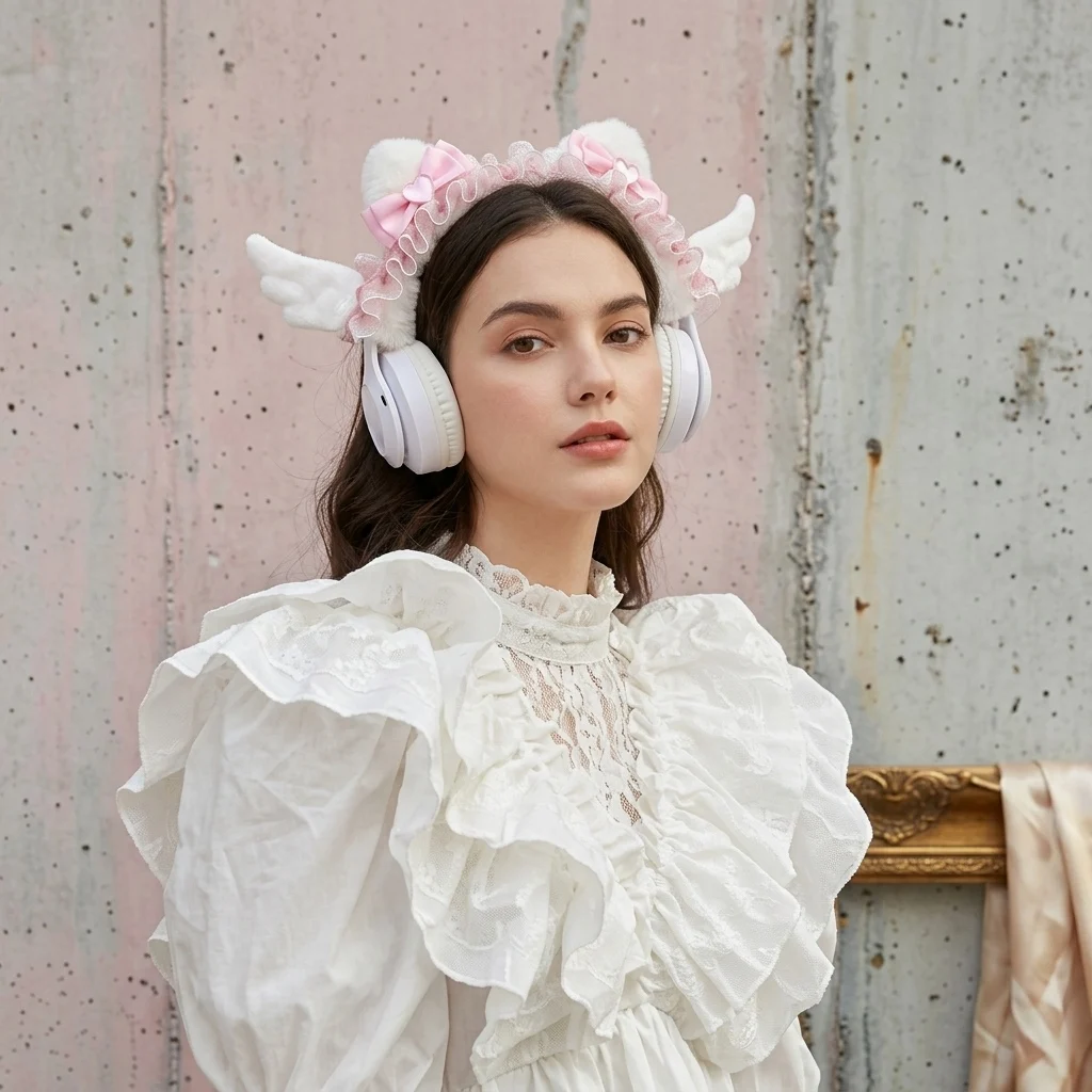 Plush Headphone Headband Cover Custom Cute Bow Decorative Protector Accessory for Over Ear Headphones Soft Comfortable