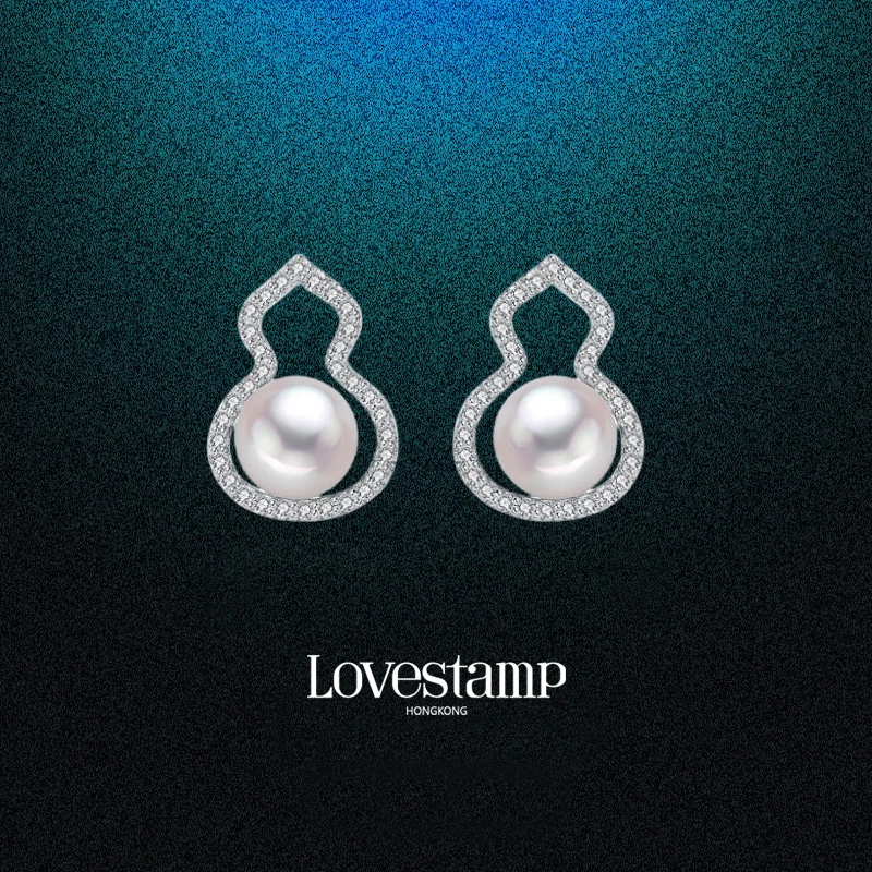 

S925 Silver Gourd Aloe Natural Pearl Stud Earrings 8mm High Quality Light Luxury Easiest for Match Ear Accessories Zz0029