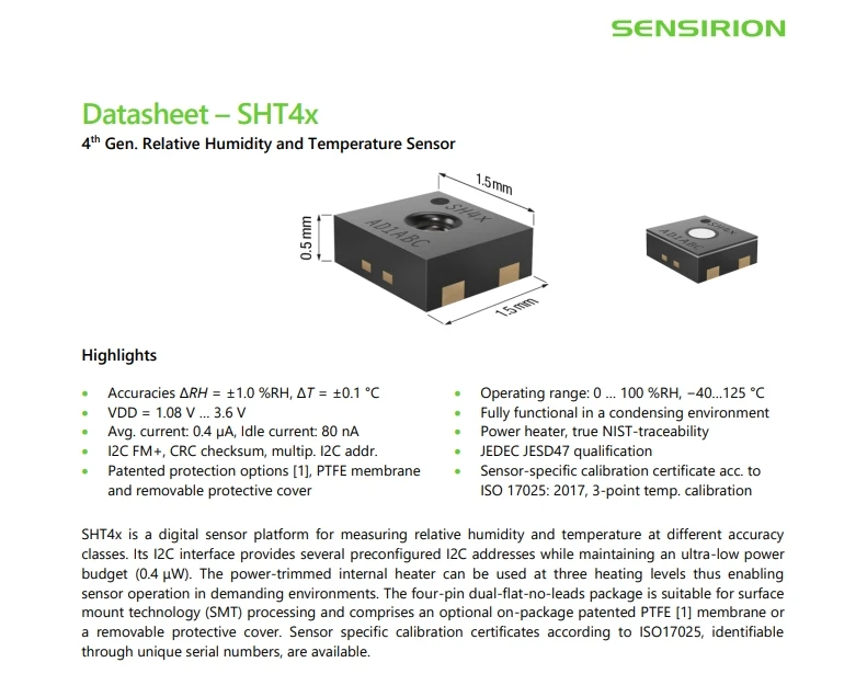 2026unique SHT4X SMARTGADGET Reference Design Boards Multiple Function Sensor Development Tools