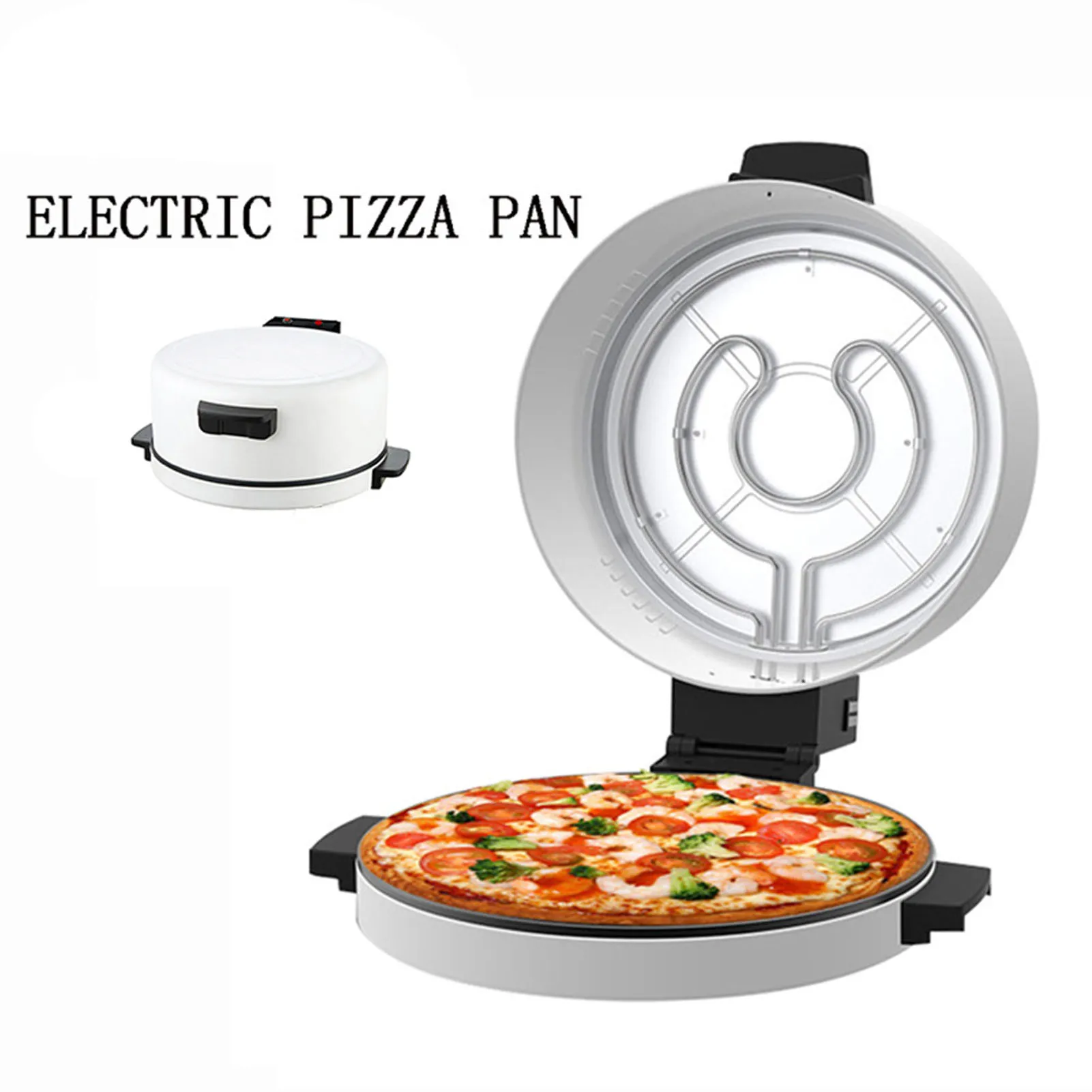 2000W Electric Pizza Pan Electric Baking Pan Portable 12 Inch Countertop Pizza Maker Steak Machine Toaster Pizza Griddle