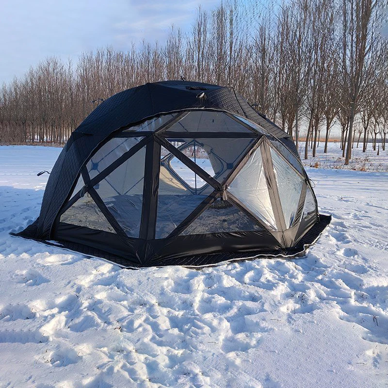 Новая палатка с ватным шариком и большим окном, удобная в переноске, теплая палатка для рыбалки для зимнего семейного кемпинга, можно вместить 8 человек