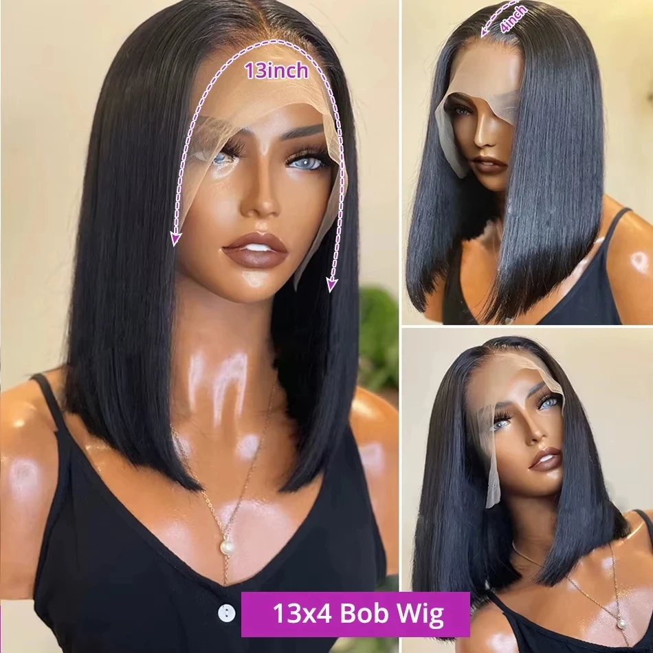 Bone Straight 13x4 13x6 Lace Front Human Hair Wigs Cheap Short Bob Wig Brazilian Glueless 4x4 5x5 Lace Closure Wigs For Women