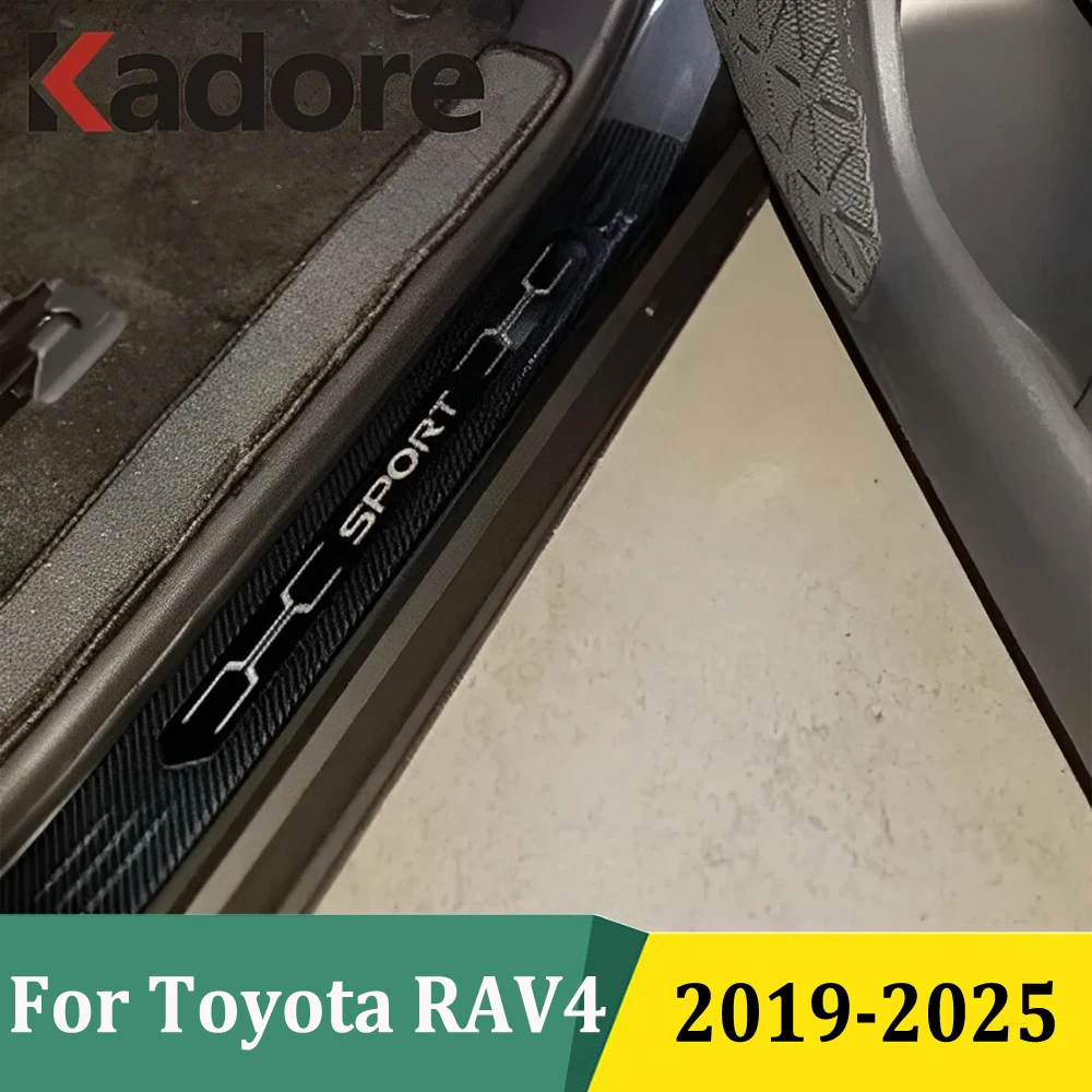 

For Toyota RAV4 RAV 4 2019 2020 2021 2022 2023 2024 2025 Side Door Sill Scuff Plate Trim Door Pedals Car Styling Accessories