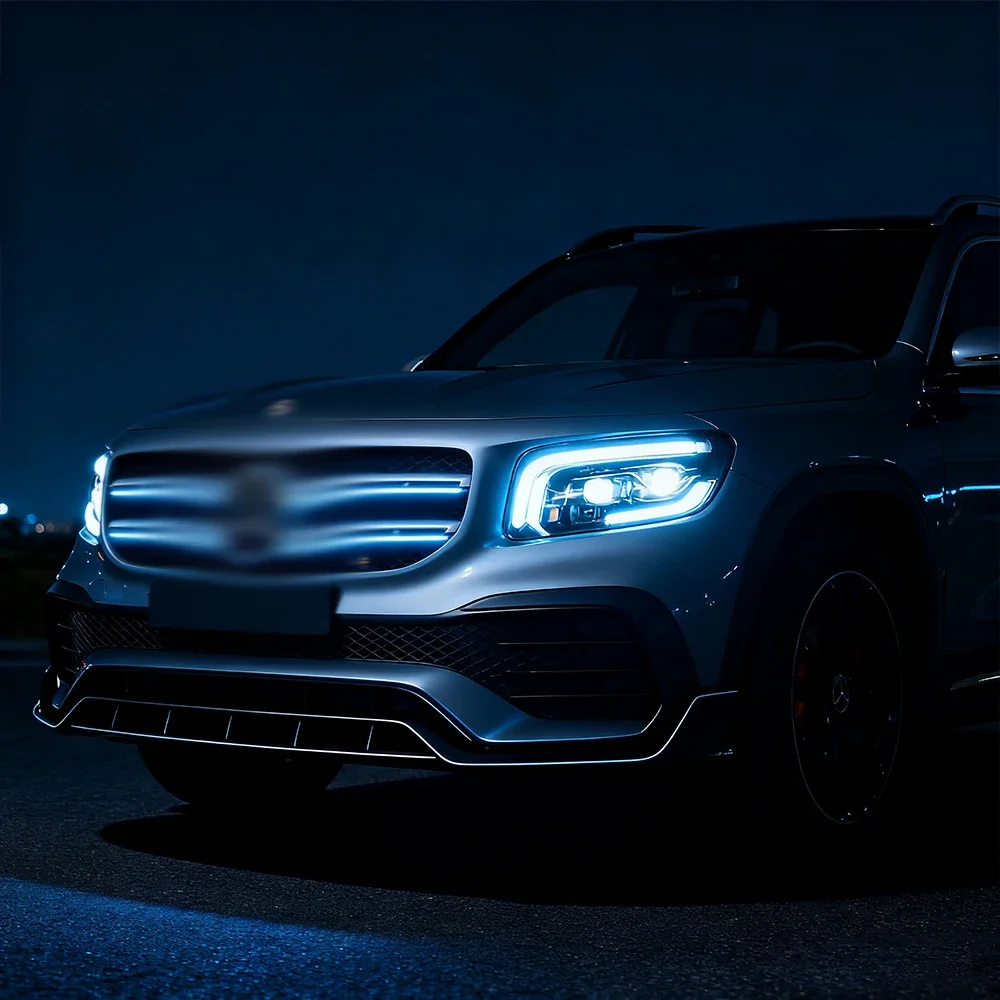 مجموعة مصابيح أمامية للسيارات لبنز GLB W247 2020-2024 ترقية عالية تكوين سيارة جهاز عرض (بروجكتور) ليد عدسة التوصيل والتشغيل أداة الملحقات #4