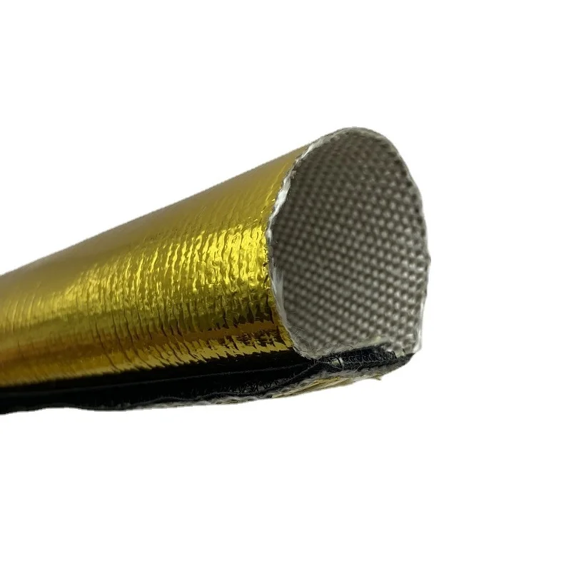 Gold 1M Inner Diameter 10/20/30/40MM Metallic Heat Shield Thermal Fire Sleeve Insulated Wire Hose Wrap Loom Tube Protect Cover