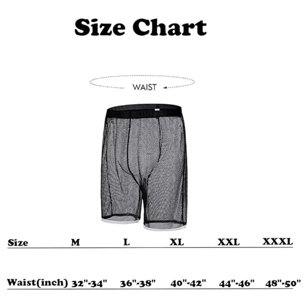 ZONBAILON Mens Mesh Shorts Sexy See Through Lounge Hollow Boxer Underwear For Men