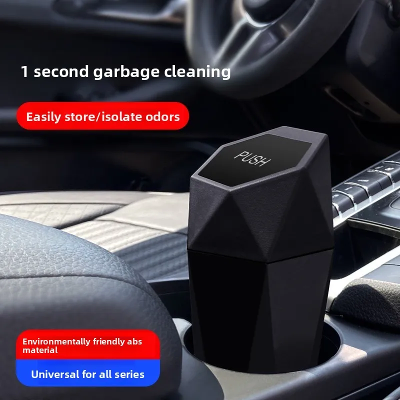 Car Trash Can Leak-proof Odor-sealing Garbage Bin with Lid Portable Storage Box for Cup Holder Door Pocket Car Interior