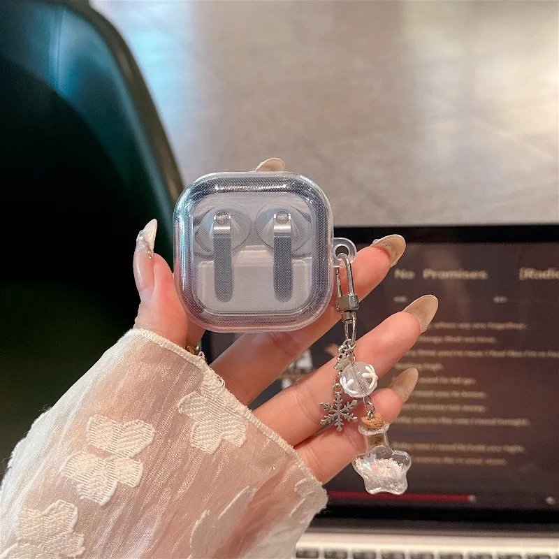 For Samsung Galaxy buds4/Galaxy buds4 pro/Buds2 PRO/Buds Live/Buds pro/Buds FE/Buds Core Cute Clear TPU Shell With Keyring view 4
