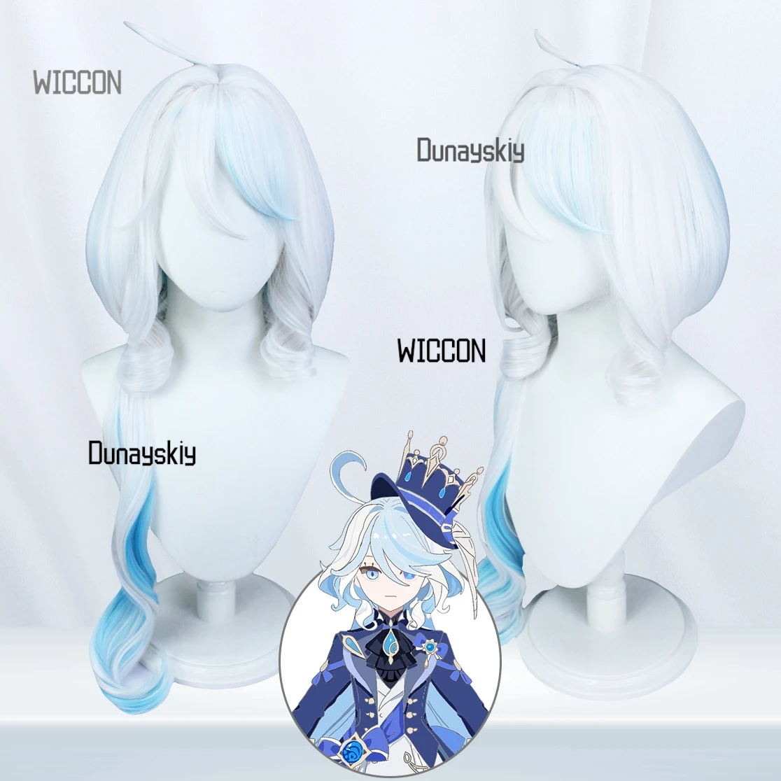 Furina Cosplay Costume Wig Genshin Impact Fontaine Focalors with Hat Black Suits High Heel Cosplay Shoes for Women customied