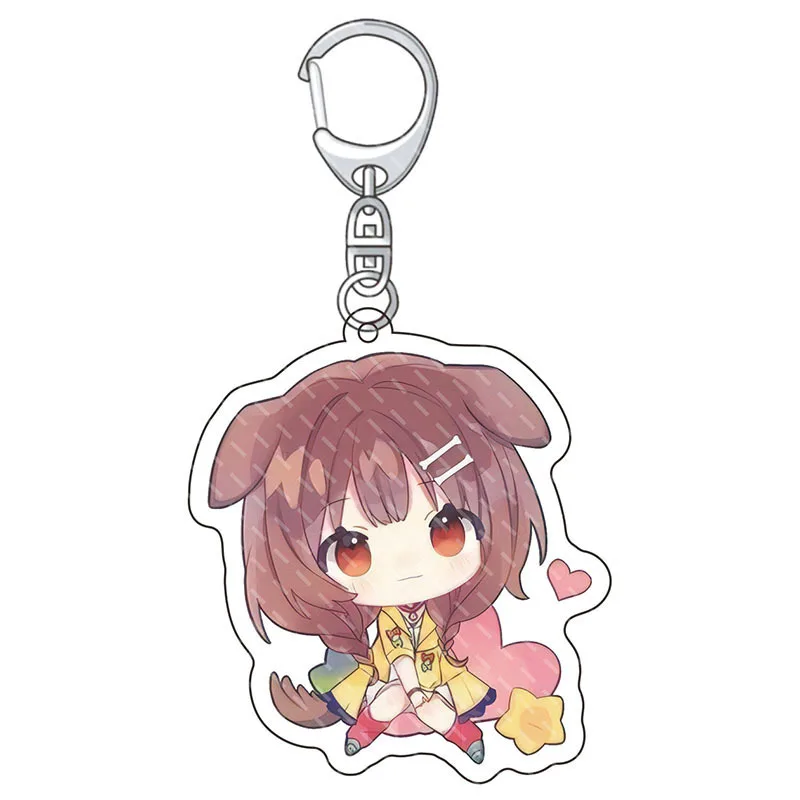 Shirakami Fubuki Natsuiro Matsuri Ookami Mio Murasaki Shion Acrylic Key Chains Kawaii Girls Anime Peripherals Fashion Jewelry