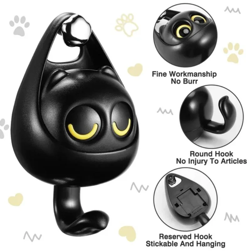 

Wink Cat Hooks for Living Room Housheold Cute Winking Cat Hook No Drilling Waterproof Coat Hook Fun Winking Cat Hook