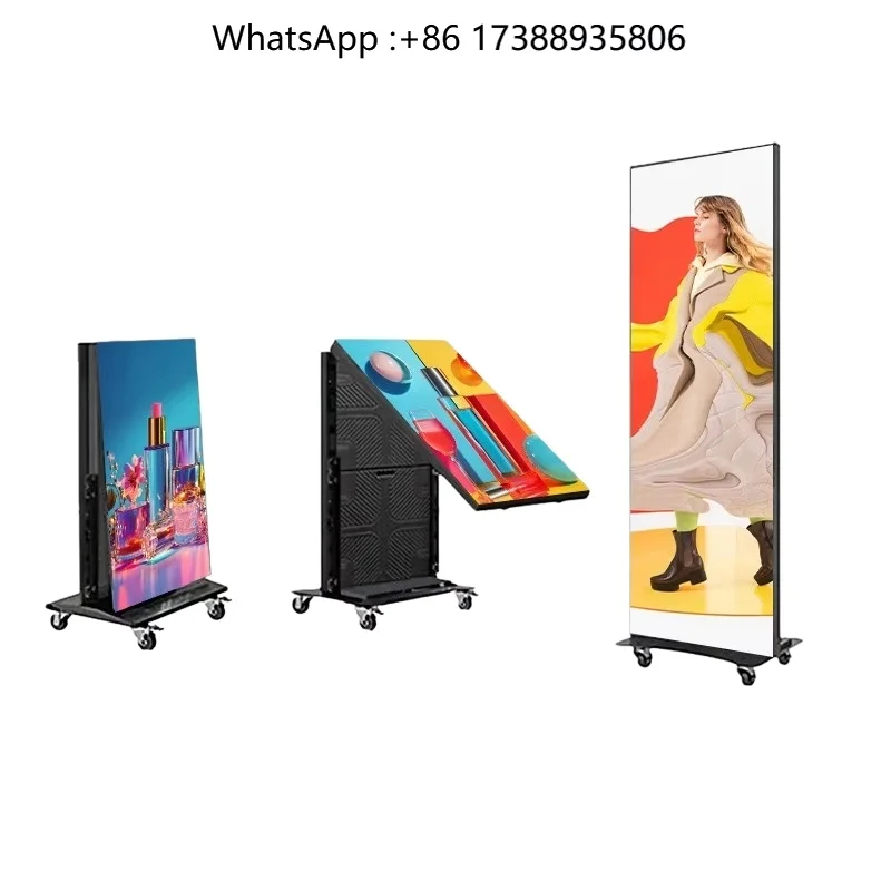 hot  YTSF-P1 LED Display Poster Screen P2/P25 Indoor Vertical Advertising Screen Mobile Foldable Exhibition Promotional Display