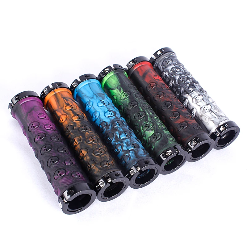 

Mountain bike anti slip handle cover shock-absorbing handle aluminum alloy locking rubber handle cover flying bike handle cover