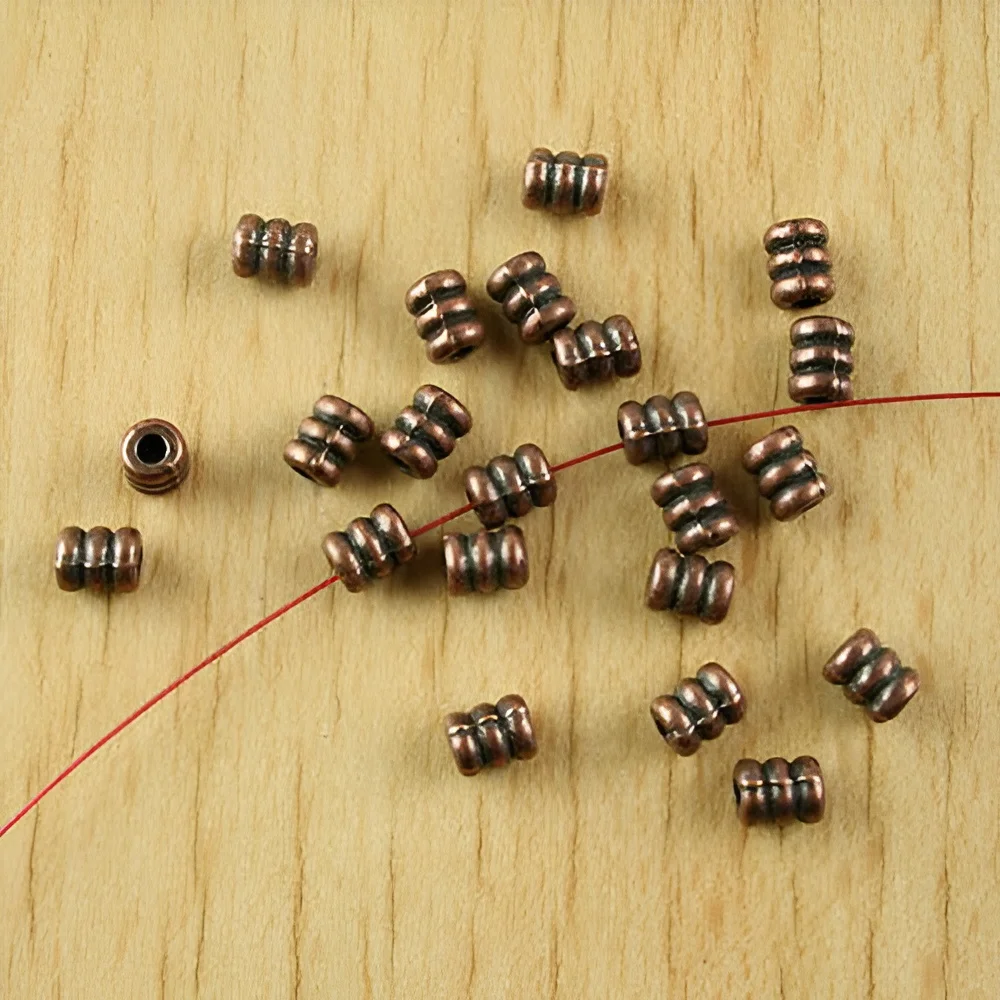 100pcs 5.1x4.0mm hole is 1.6mm copper-tone tube spacer beads H1894