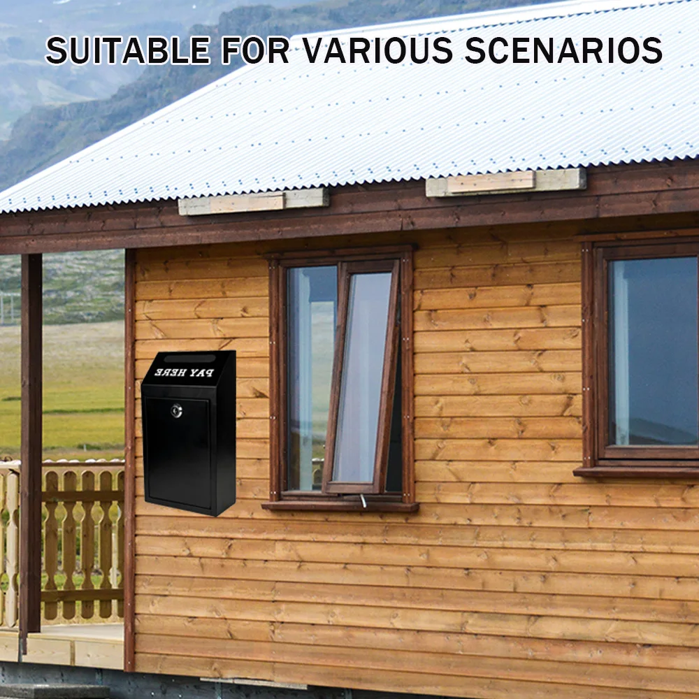 صندوق النقود الآمن، صندوق التبرع المعدني مع قفل مثبت على الحائط، صندوق البريد المحفور مسبقًا، التوصيل للمنزل والمكتب والتركيب الخارجي