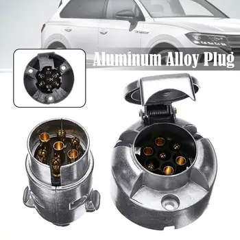 7-Pins Trekhaak Metalen Aluminium Stekker Sleepconnectoren Adapter Professionele Vervanging Voor Vrachtwagen Eu Stekker ﻿