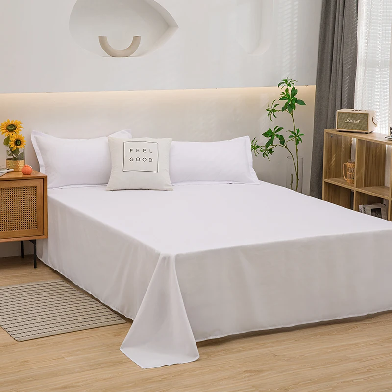 

Soft Home Bed Linen Sheets Bed Flat Sheet for Double Bed Plain Solid Color Top Sheets Flat Bedsheets