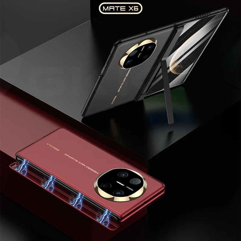 Ultra-thin Anti-scratch Plastic Case For Huawei Mate X3 X5 X6 Magnetic Hinge Stand Screen Glass Cover For Huawei Mate X6 Case view 4