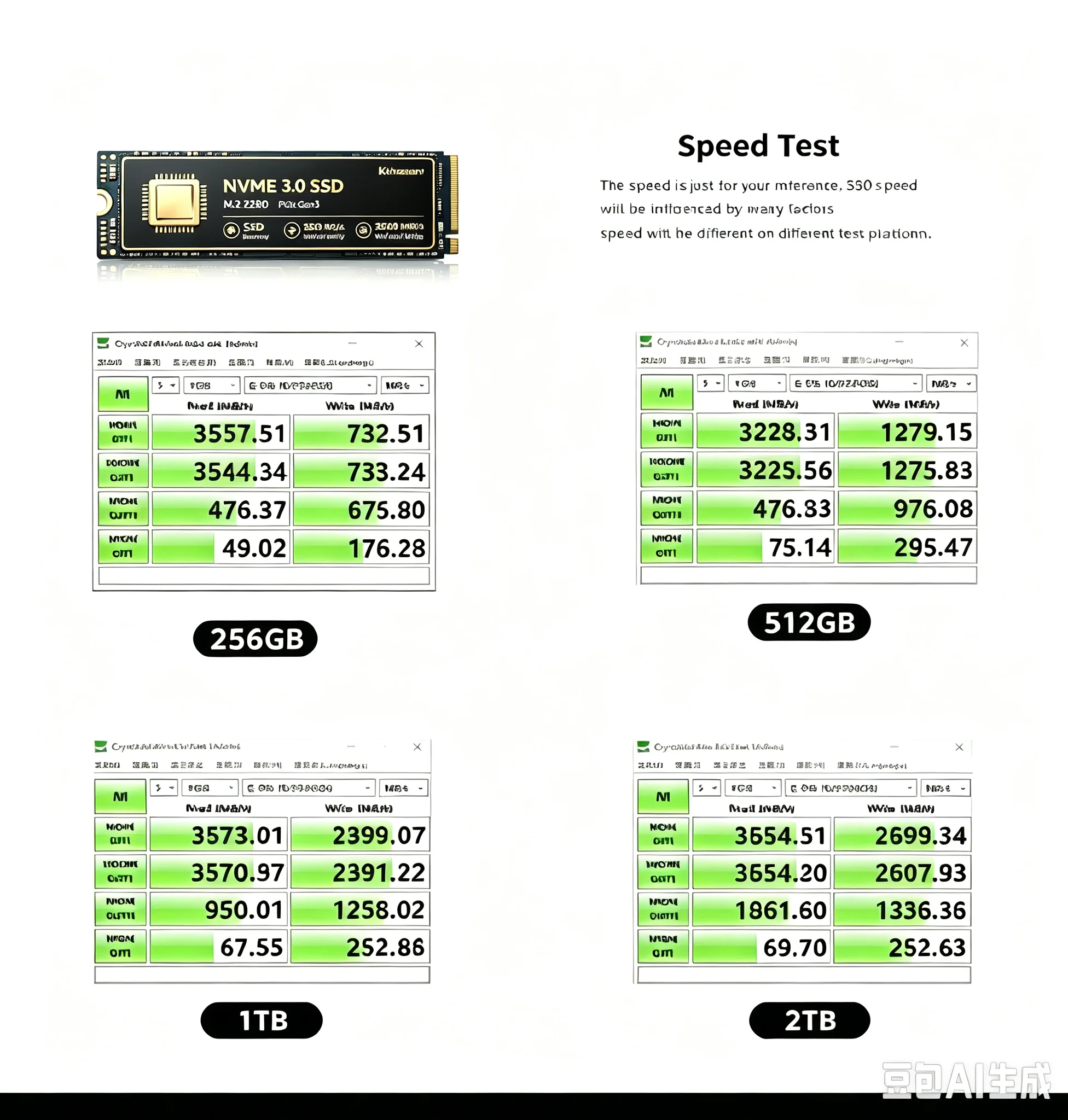 Kuhazenn Fast Boot NVMe PCIe 3.0 M.2 SSD 2280 Large Capacity Internal Hard Drive High Performance For Game PC Notebook Upgrade view 3
