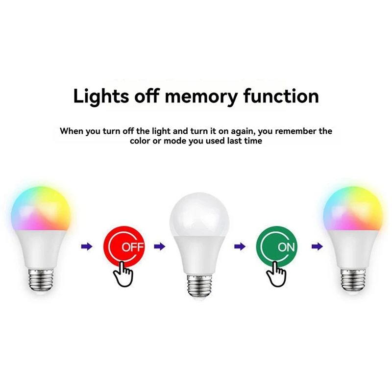 M11K-Led Colorful Light Bulb E27 Screw Bulb Lamp Dimming Remote Control With Memory Atmosphere Bulb