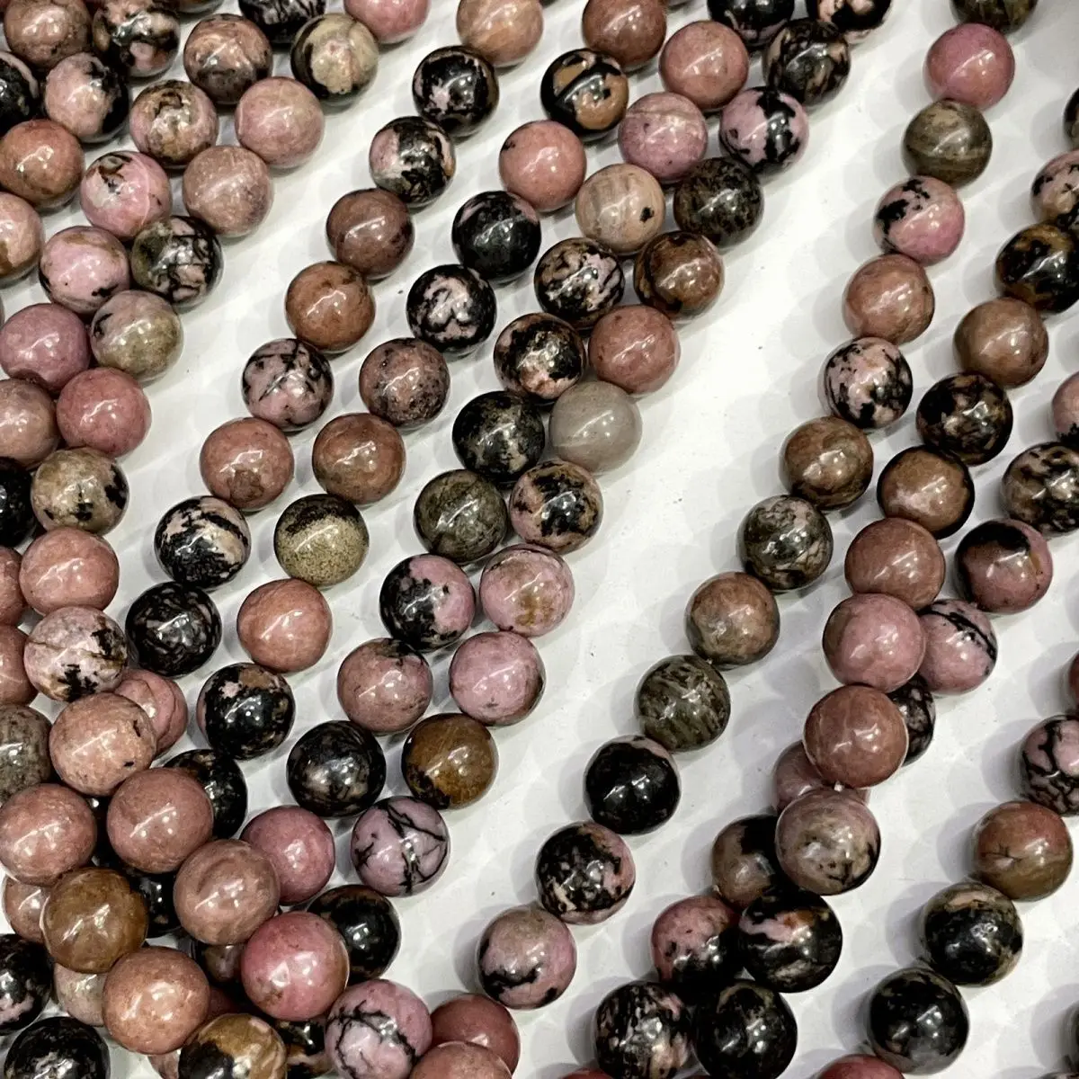 

Natural Red Rhodochrosite Beads Black Veins Rhodonite Earring Pendant DIY Jewelry Supplies
