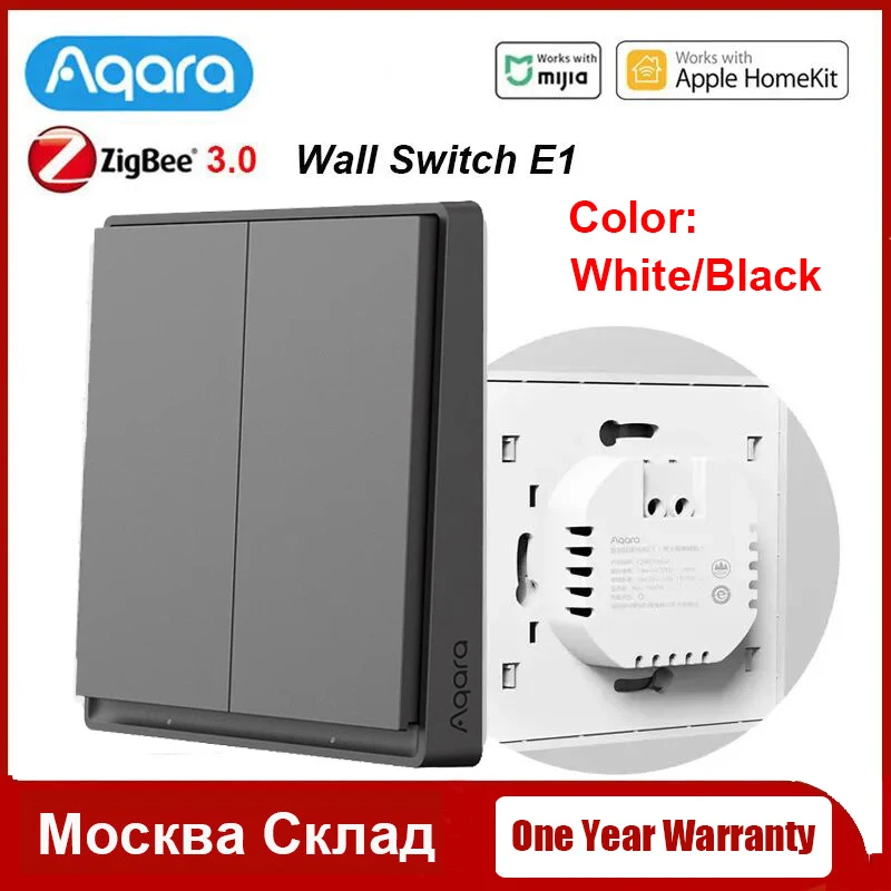 Aqara الذكية الجدار التبديل E1 زيجبي 3.0 المنزل الذكي اللاسلكية مفتاح مفتاح الإضاءة سلك النار مع لا محايد ل Xiaomi Mi Home homekit