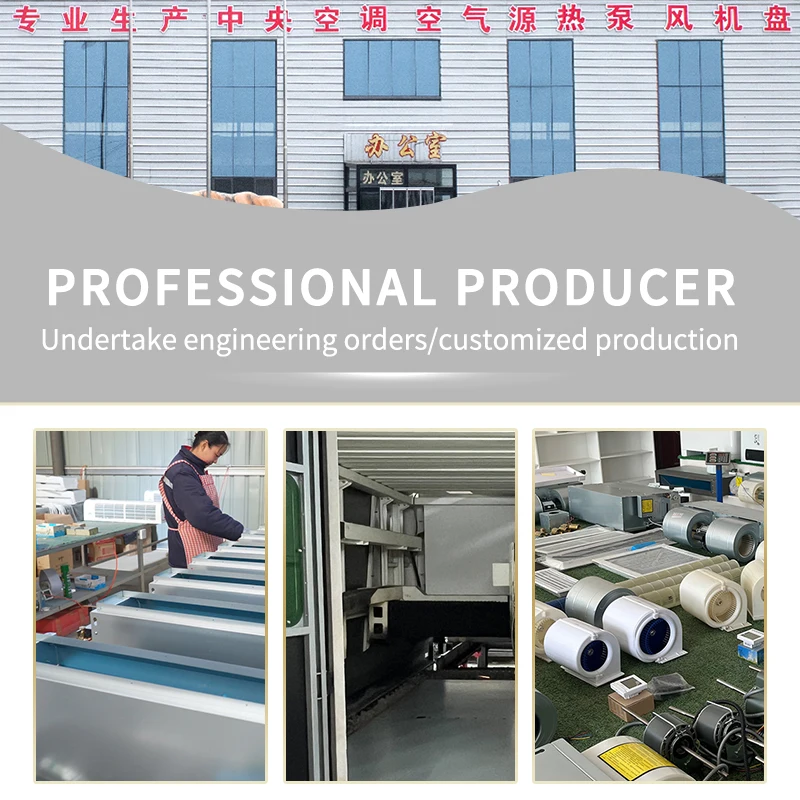 FP-170KM-ZI Environmental Friendly Chilled Water Fancoil Cassette Ceiling Mounted Fcu Fan Coil Unit for Hotels