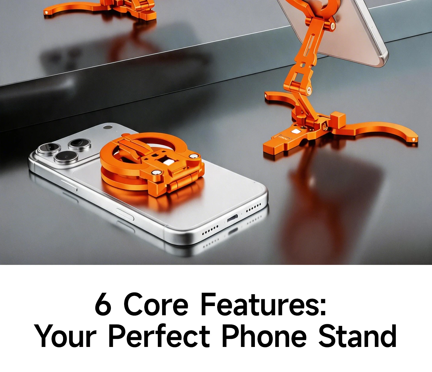 XILETU COBONE Doppelseitiger Magnetischer Handyhalter Ultraflaches Faltbares Desktop-Stativ 1/4-Zoll-Schnittstelle für iPhone Täglicher Gebrauch – Detail 2